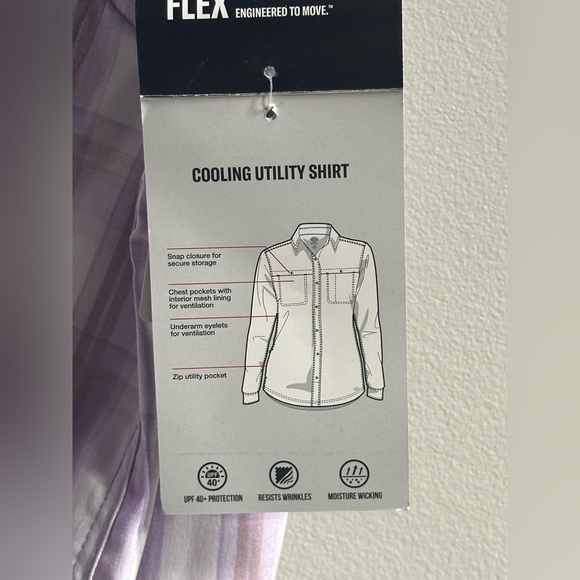 NEW Dickies Cooling Roll-Tab Work Shirt in Purple Rose Hillside Plaid Women’s M - Picture 11 of 12